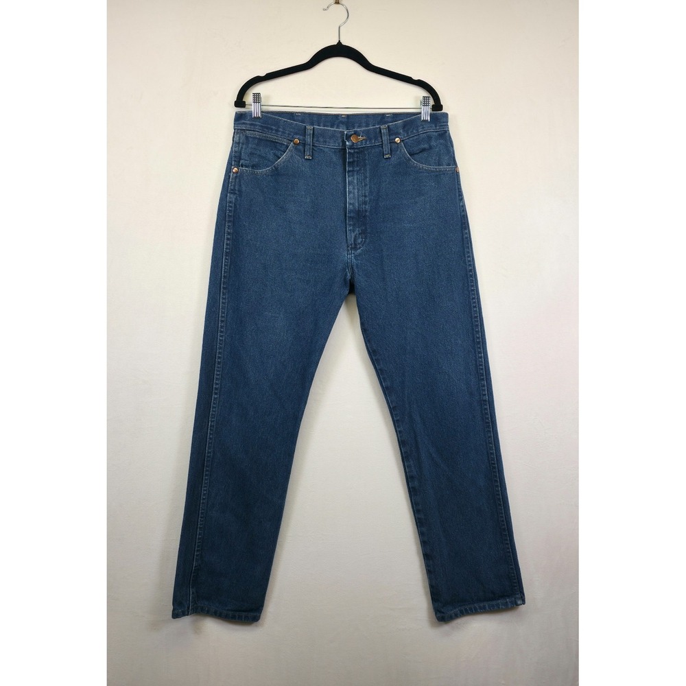 Wrangler Jeans Mens 36x32 Blue Cowboy Cut Original Fit Medium Wash Denim Western